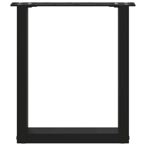  2 db fekete, U alakú acél dohányzóasztal láb 38x(42-43) cm