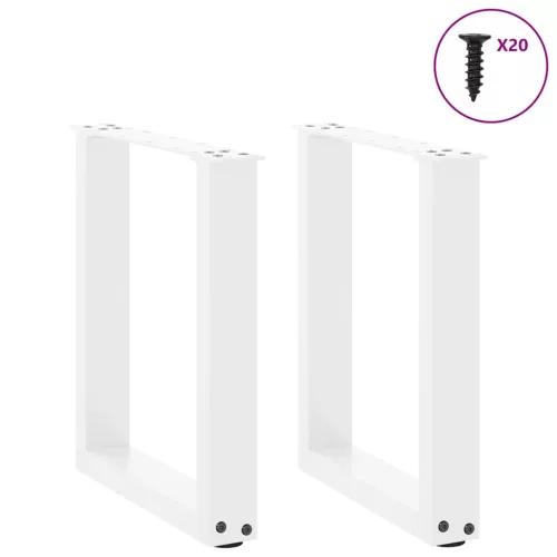  2 db U alakú fehér dohányzóasztal láb 38x(42-43) cm acél