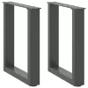  2 db antracitszürke U-alakú acél dohányzóasztal láb 38x(42-43) cm