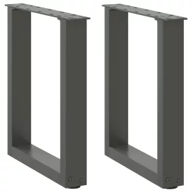    2 db antracitszürke U-alakú acél dohányzóasztal láb 38x(42-43) cm