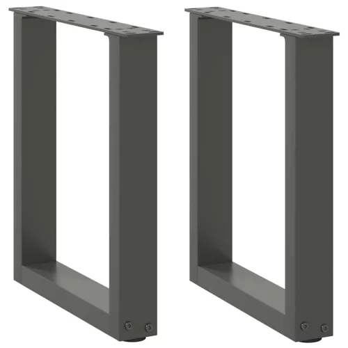  2 db antracitszürke U-alakú acél dohányzóasztal láb 38x(42-43) cm