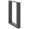  2 db antracitszürke U-alakú acél dohányzóasztal láb 38x(42-43) cm