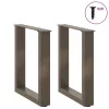  2 db U alakú natúr acél dohányzóasztal láb 38x(42-43) cm