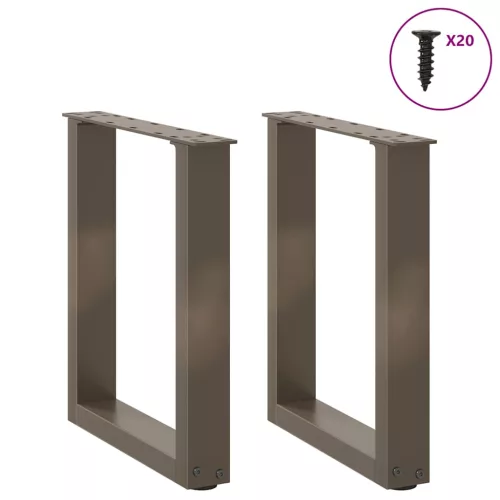  2 db U alakú natúr acél dohányzóasztal láb 38x(42-43) cm
