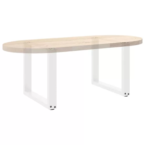  2 db U alakú dohányzóasztal láb fehér 50 x (42-43) cm acél dohányzóasztalhoz