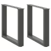  2 db antracitszürke, U alakú acél dohányzóasztal láb 50 x (42-43) cm