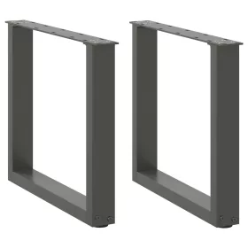    2 db antracitszürke, U alakú acél dohányzóasztal láb 50 x (42-43) cm
