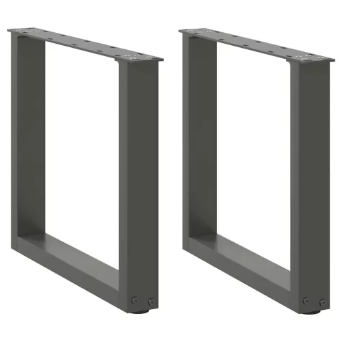  2 db antracitszürke, U alakú acél dohányzóasztal láb 50 x (42-43) cm