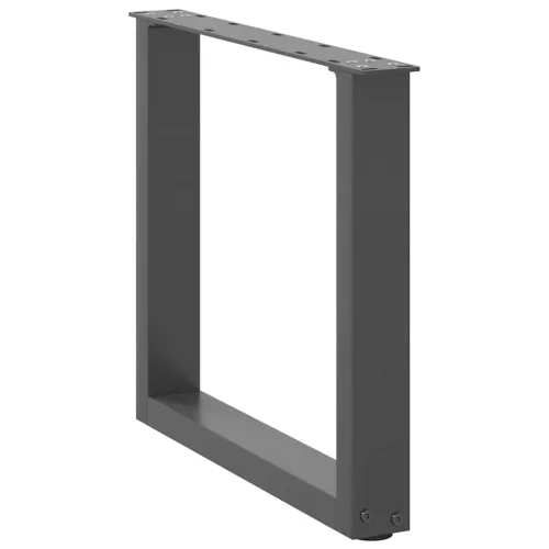  2 db antracitszürke, U alakú acél dohányzóasztal láb 50 x (42-43) cm