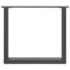  2 db antracitszürke, U alakú acél dohányzóasztal láb 50 x (42-43) cm