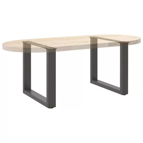  2 db antracitszürke, U alakú acél dohányzóasztal láb 50 x (42-43) cm