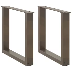    2 db U alakú natúr acél dohányzóasztal láb 50x(42-43) cm