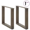  2 db U alakú natúr acél dohányzóasztal láb 50x(42-43) cm