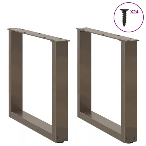  2 db U alakú natúr acél dohányzóasztal láb 50x(42-43) cm