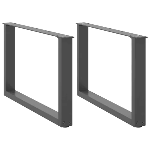  2 db antracitszürke, U alakú acél dohányzóasztal láb 60 x (42-43) cm