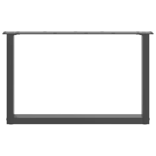  2 db antracitszürke, U alakú acél dohányzóasztal láb 60 x (42-43) cm