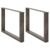  2 db U alakú natúr acél dohányzóasztal láb 60x(42-43) cm