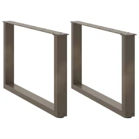    2 db U alakú natúr acél dohányzóasztal láb 60x(42-43) cm