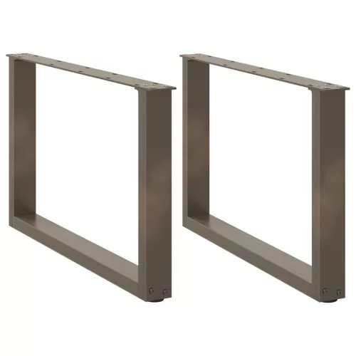  2 db U alakú natúr acél dohányzóasztal láb 60x(42-43) cm