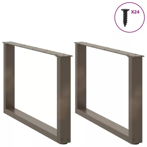  2 db U alakú natúr acél dohányzóasztal láb 60x(42-43) cm