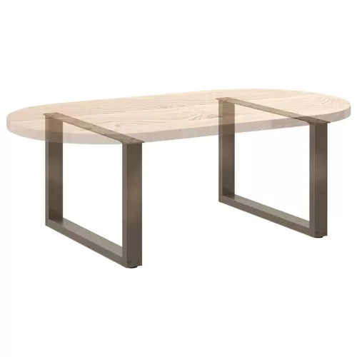  2 db U alakú natúr acél dohányzóasztal láb 60x(42-43) cm