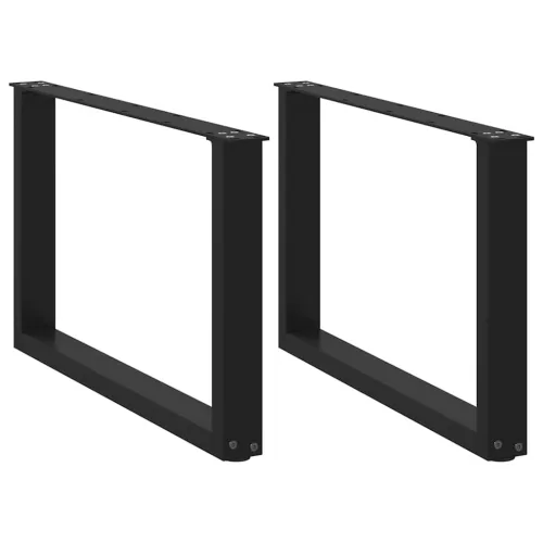  2 db U alakú dohányzóasztal láb fekete 70 x (42-43) cm acél dohányzóasztal láb