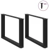  2 db U alakú dohányzóasztal láb fekete 70 x (42-43) cm acél dohányzóasztal láb
