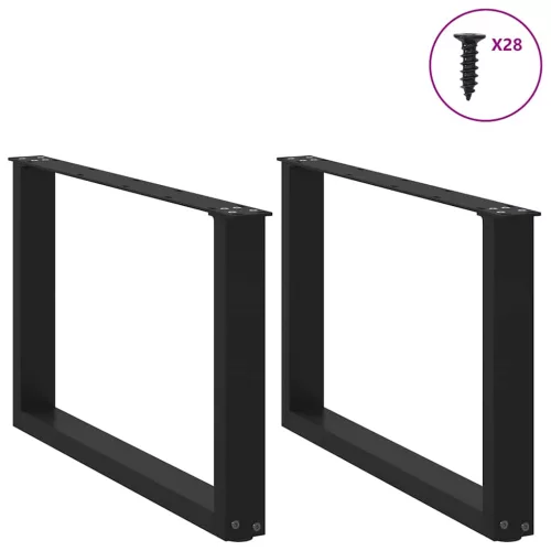  2 db U alakú dohányzóasztal láb fekete 70 x (42-43) cm acél dohányzóasztal láb