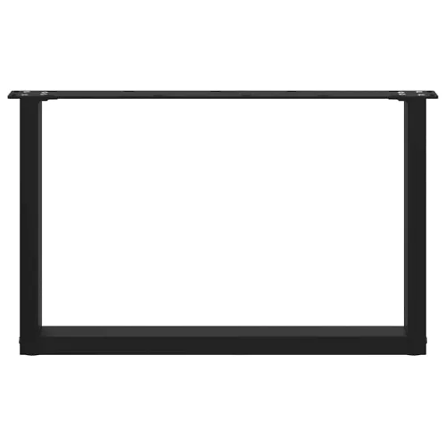  2 db U alakú dohányzóasztal láb fekete 70 x (42-43) cm acél dohányzóasztal láb