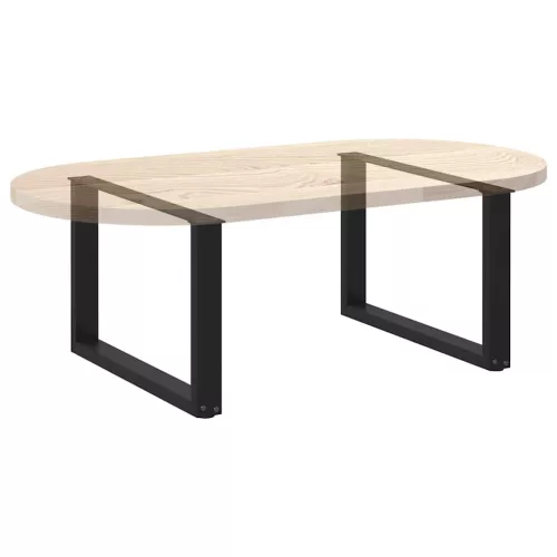  2 db U alakú dohányzóasztal láb fekete 70 x (42-43) cm acél dohányzóasztal láb