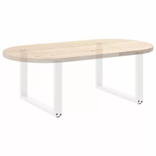 2 db U alakú dohányzóasztal láb fehér 70 x (42-43) cm acél