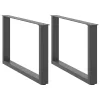  2 db antracitszürke, U alakú dohányzóasztal láb 70 x (42-43) cm acél