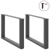  2 db antracitszürke, U alakú dohányzóasztal láb 70 x (42-43) cm acél
