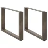  2 db U alakú natúr acél dohányzóasztal láb 70 x (42-43) cm