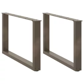    2 db U alakú natúr acél dohányzóasztal láb 70 x (42-43) cm