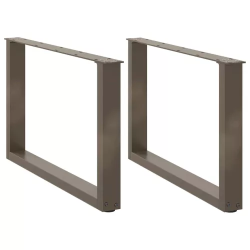  2 db U alakú natúr acél dohányzóasztal láb 70 x (42-43) cm