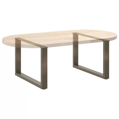  2 db U alakú natúr acél dohányzóasztal láb 70 x (42-43) cm