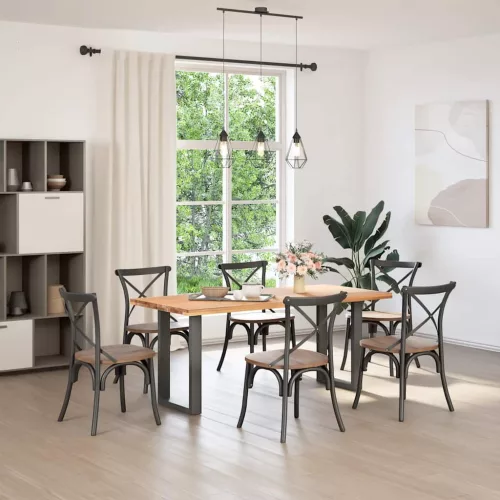  2 db antracitszürke, U alakú acél étkezőasztal láb 50 x (72-73) cm