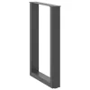  2 db antracitszürke, U alakú acél étkezőasztal láb 50 x (72-73) cm
