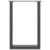  2 db antracitszürke, U alakú acél étkezőasztal láb 50 x (72-73) cm