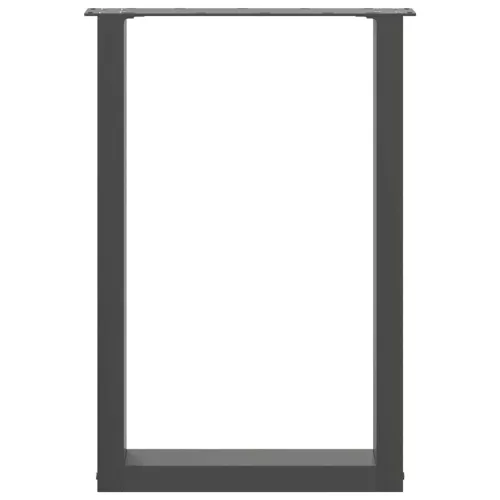  2 db antracitszürke, U alakú acél étkezőasztal láb 50 x (72-73) cm