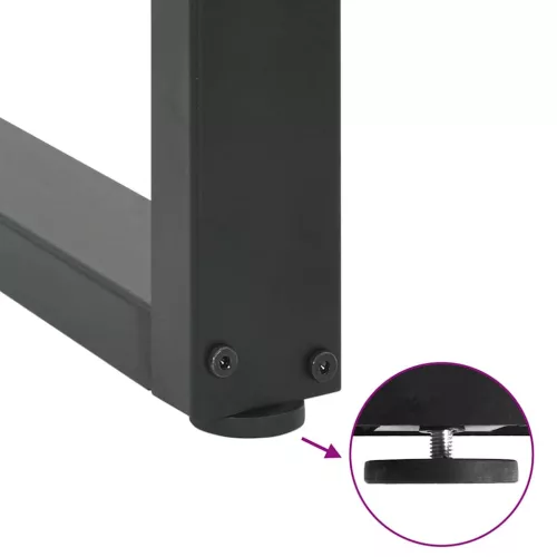  2 db antracitszürke, U alakú acél étkezőasztal láb 50 x (72-73) cm