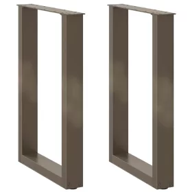    2 db U alakú étkezőasztal láb natúr acél 50x(72-73) cm