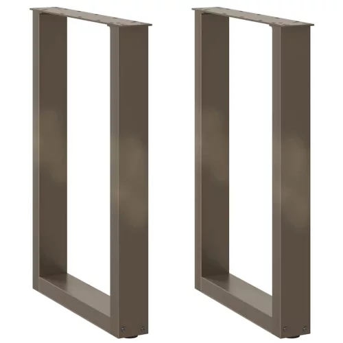  2 db U alakú étkezőasztal láb natúr acél 50x(72-73) cm