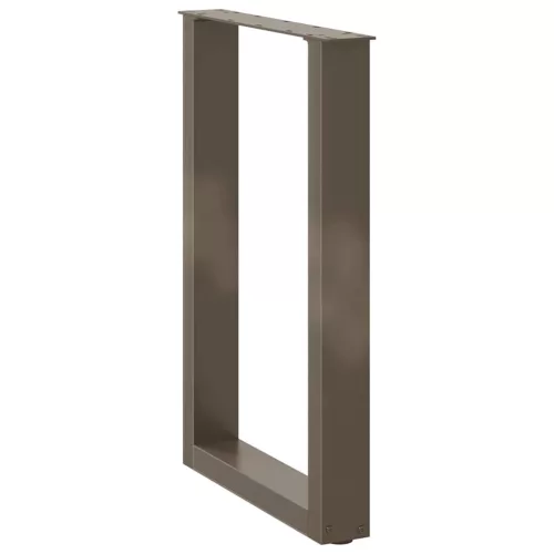  2 db U alakú étkezőasztal láb natúr acél 50x(72-73) cm