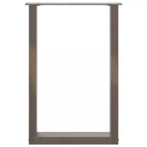  2 db U alakú étkezőasztal láb natúr acél 50x(72-73) cm