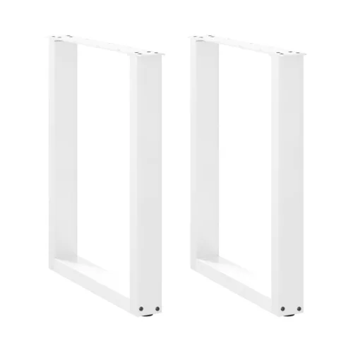  2 db U alakú étkezőasztal láb fehér 60 x (72-73) cm acél étkezőasztal láb