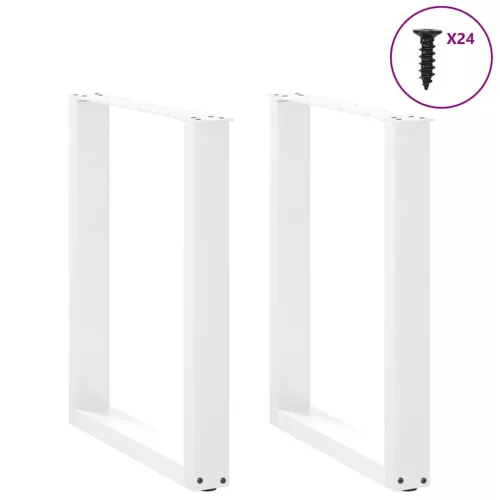  2 db U alakú étkezőasztal láb fehér 60 x (72-73) cm acél étkezőasztal láb