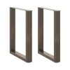  2 db U alakú étkezőasztal láb natúr acélból 60 x (72-73) cm