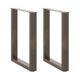    2 db U alakú étkezőasztal láb natúr acélból 60 x (72-73) cm